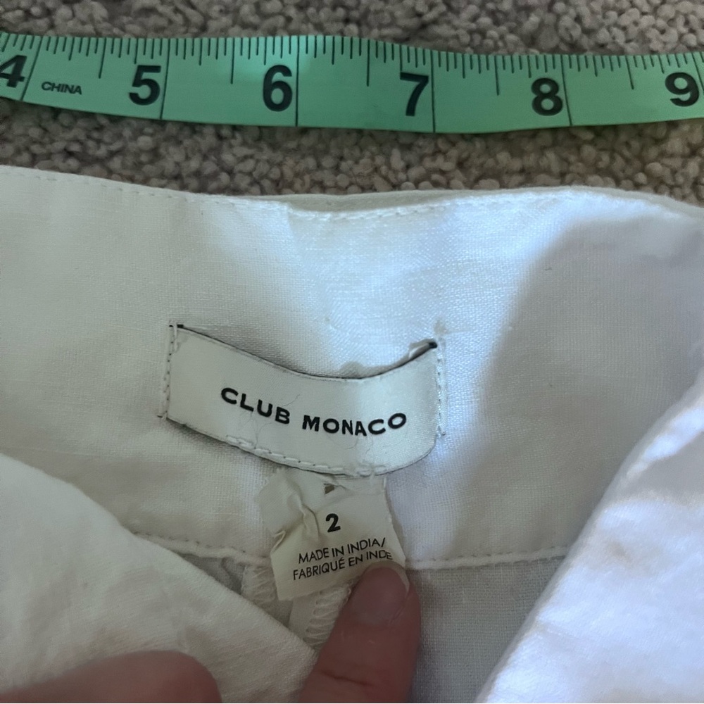 Club Monaco White Linen Blend Midi Skirt with Belt - Picture 7 of 10